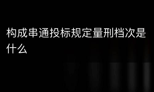 构成串通投标规定量刑档次是什么
