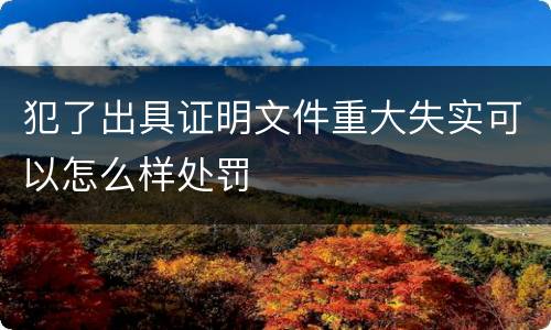 犯了出具证明文件重大失实可以怎么样处罚