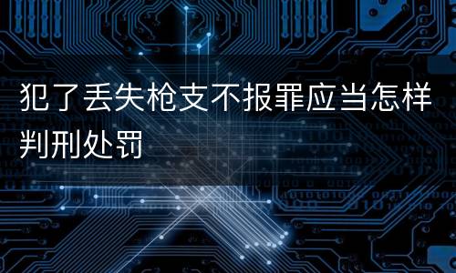 犯了丢失枪支不报罪应当怎样判刑处罚