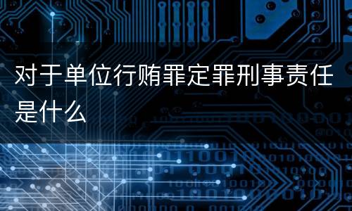 对于单位行贿罪定罪刑事责任是什么