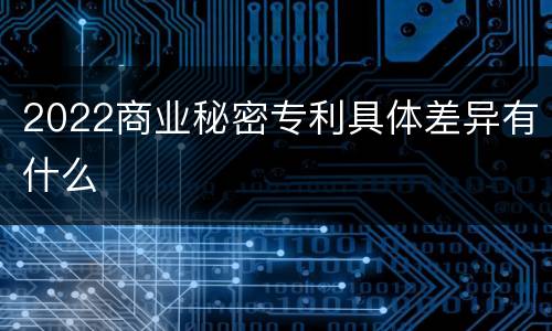 2022商业秘密专利具体差异有什么