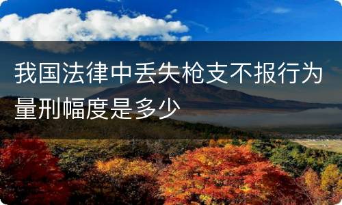 我国法律中丢失枪支不报行为量刑幅度是多少