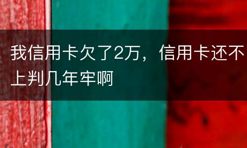 我信用卡欠了2万，信用卡还不上判几年牢啊