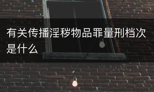 有关传播淫秽物品罪量刑档次是什么