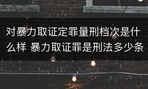 对暴力取证定罪量刑档次是什么样 暴力取证罪是刑法多少条