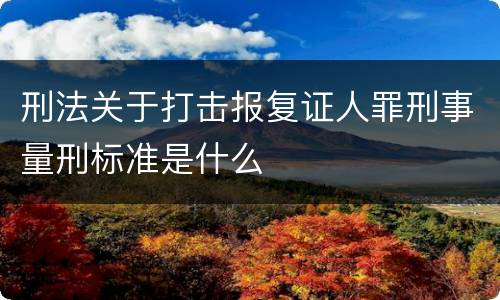 刑法关于打击报复证人罪刑事量刑标准是什么