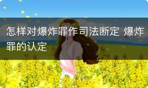 怎样对爆炸罪作司法断定 爆炸罪的认定