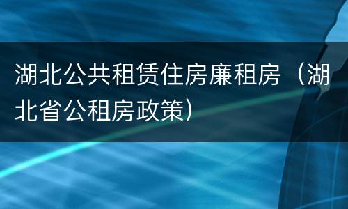 湖北公共租赁住房廉租房（湖北省公租房政策）