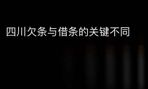 四川欠条与借条的关键不同