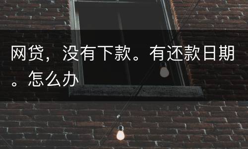 网贷，没有下款。有还款日期。怎么办