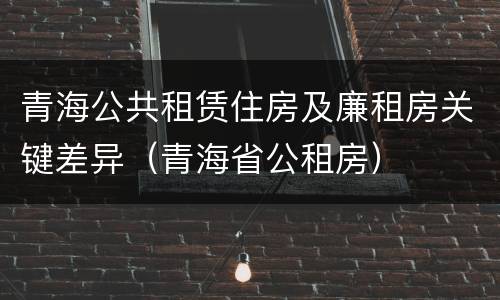 青海公共租赁住房及廉租房关键差异（青海省公租房）