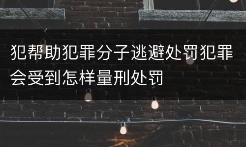 犯帮助犯罪分子逃避处罚犯罪会受到怎样量刑处罚