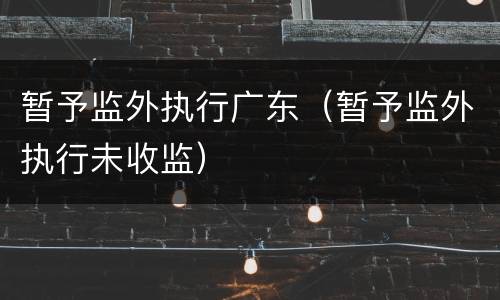 暂予监外执行广东（暂予监外执行未收监）