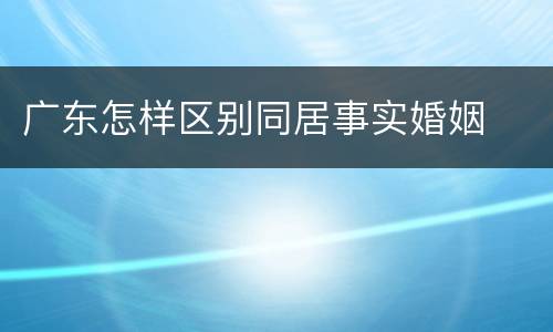 广东怎样区别同居事实婚姻
