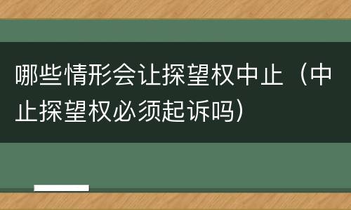 哪些情形会让探望权中止（中止探望权必须起诉吗）