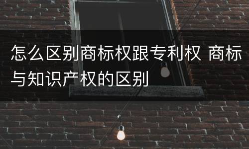 怎么区别商标权跟专利权 商标与知识产权的区别