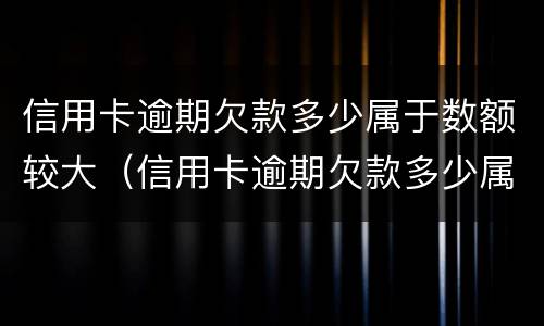 信用卡逾期欠款多少属于数额较大（信用卡逾期欠款多少属于数额较大的案件）