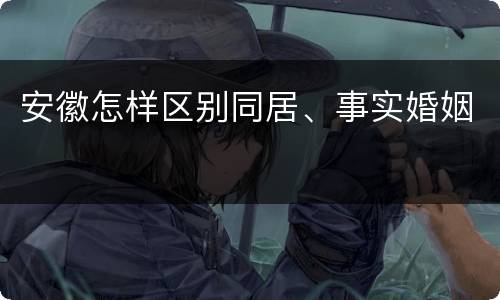 安徽怎样区别同居、事实婚姻