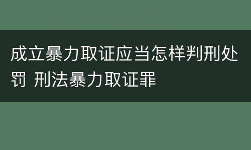 成立暴力取证应当怎样判刑处罚 刑法暴力取证罪