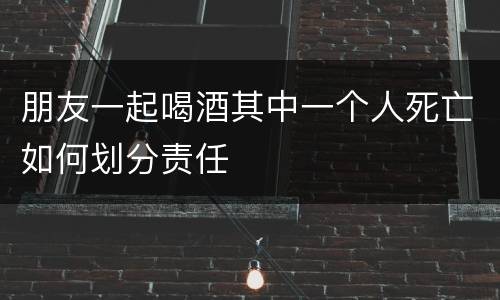 朋友一起喝酒其中一个人死亡如何划分责任