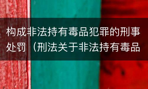 构成非法持有毒品犯罪的刑事处罚（刑法关于非法持有毒品罪的规定）