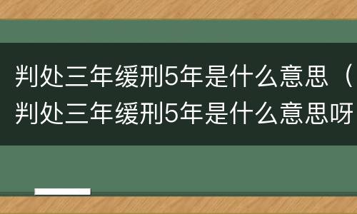 判处三年缓刑5年是什么意思（判处三年缓刑5年是什么意思呀）