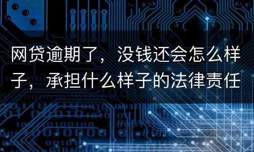 网贷逾期了，没钱还会怎么样子，承担什么样子的法律责任