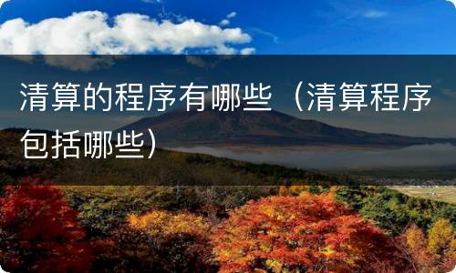 清算的程序有哪些（清算程序包括哪些）