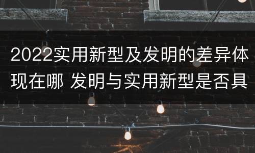 2022实用新型及发明的差异体现在哪 发明与实用新型是否具有实用性