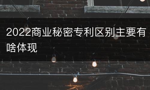 2022商业秘密专利区别主要有啥体现
