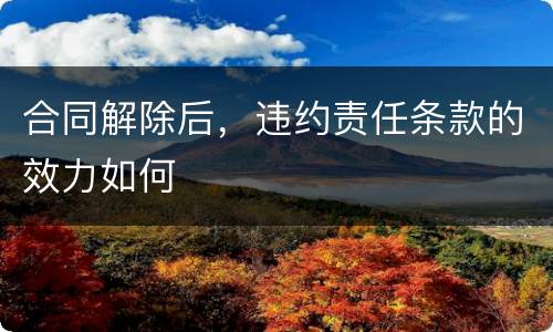 合同解除后，违约责任条款的效力如何