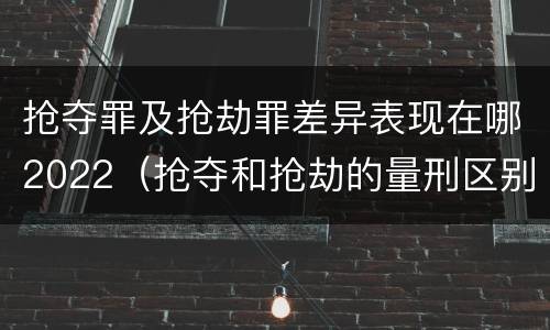 抢夺罪及抢劫罪差异表现在哪2022（抢夺和抢劫的量刑区别）