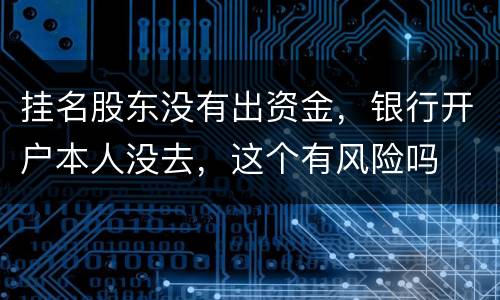 挂名股东没有出资金，银行开户本人没去，这个有风险吗