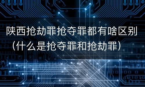 陕西抢劫罪抢夺罪都有啥区别（什么是抢夺罪和抢劫罪）