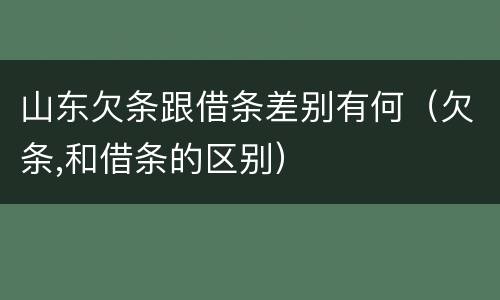 山东欠条跟借条差别有何（欠条,和借条的区别）