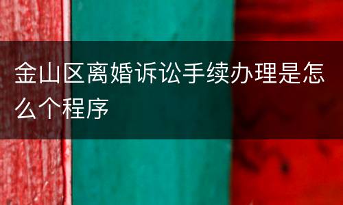金山区离婚诉讼手续办理是怎么个程序