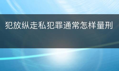 犯放纵走私犯罪通常怎样量刑