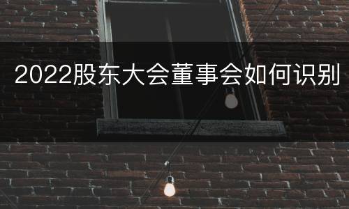 2022股东大会董事会如何识别