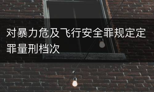 对暴力危及飞行安全罪规定定罪量刑档次