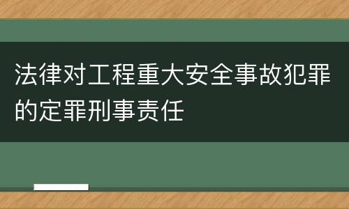 法律对工程重大安全事故犯罪的定罪刑事责任