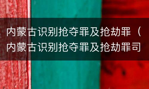 内蒙古识别抢夺罪及抢劫罪（内蒙古识别抢夺罪及抢劫罪司法解释）