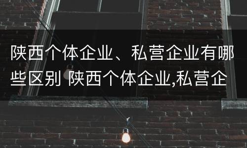 陕西个体企业、私营企业有哪些区别 陕西个体企业,私营企业有哪些区别和联系