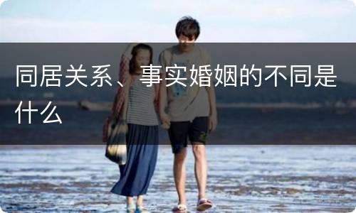 同居关系、事实婚姻的不同是什么