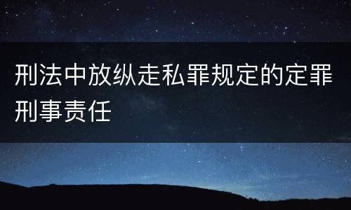 刑法中放纵走私罪规定的定罪刑事责任