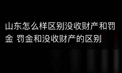 山东怎么样区别没收财产和罚金 罚金和没收财产的区别