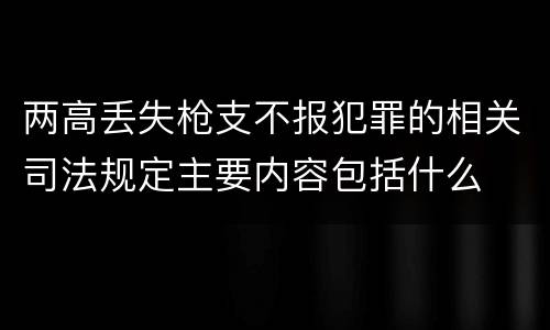 两高丢失枪支不报犯罪的相关司法规定主要内容包括什么