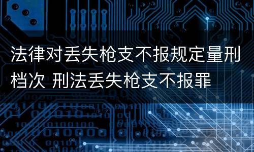 法律对丢失枪支不报规定量刑档次 刑法丢失枪支不报罪