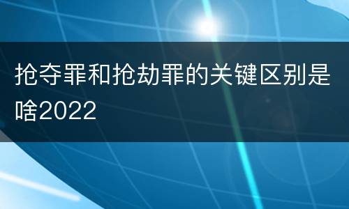 抢夺罪和抢劫罪的关键区别是啥2022