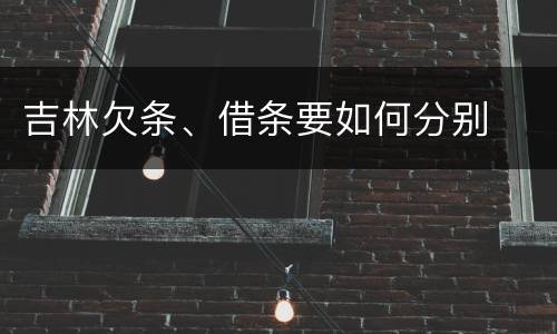 吉林欠条、借条要如何分别
