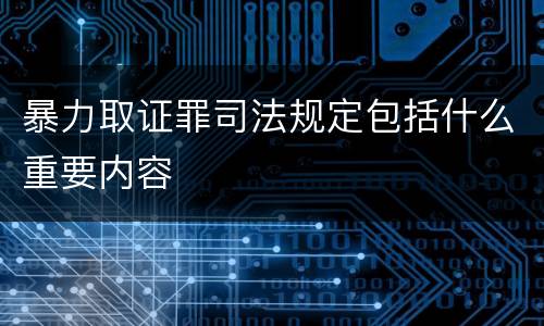 暴力取证罪司法规定包括什么重要内容